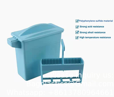 Équipement d'analyse pathologique Disque de vitrage de teinture rack histologie tissus plastique de teinture pot et rack