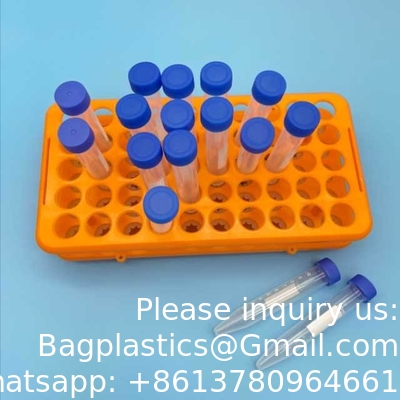 Réservoir de tubes à centrifugeuse en PP multifonctionnel de laboratoire 50 trous*18 mm Réservoir de tubes à essai en plastique Circlip en silicone