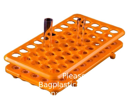 Réservoir de tubes à centrifugeuse en PP multifonctionnel de laboratoire 50 trous*18 mm Réservoir de tubes à essai en plastique Circlip en silicone