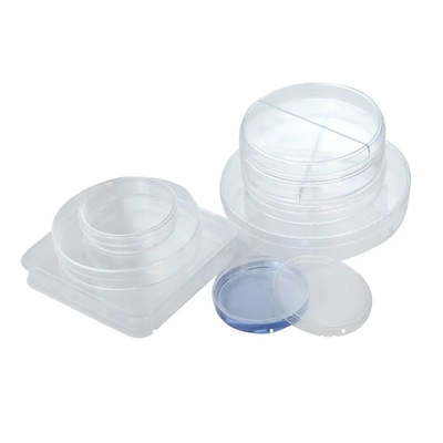 Produits de laboratoire Disque de culture de cellules bactériennes Disque de culture de cellules plastiques jetables transparents Disque de Petri
