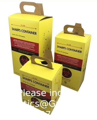 Boîte de sécurité Pour les déchets de seringue Aiguille pointue Incinérateur Carton contenant 5L 7L 10L Boîte à ordures d' incinérateur
