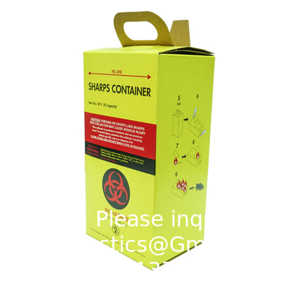 Boîte de sécurité Pour les déchets de seringue Aiguille pointue Incinérateur Carton contenant 5L 7L 10L Boîte à ordures d' incinérateur