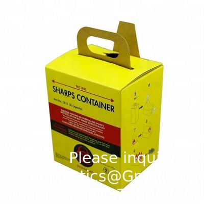 Boîte de sécurité Pour les déchets de seringue Aiguille pointue Incinérateur Carton contenant 5L 7L 10L Boîte à ordures d' incinérateur