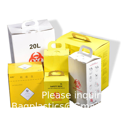 5L 10L boîte à incinérateur jetable Boîtes en papier ondulé Seringues Aiguille pointue Récipient de sécurité