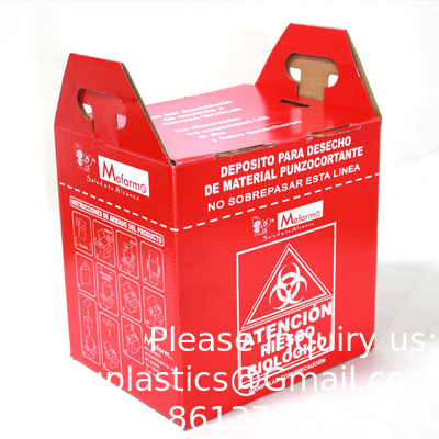 5L 10L boîte à incinérateur jetable Boîtes en papier ondulé Seringues Aiguille pointue Récipient de sécurité
