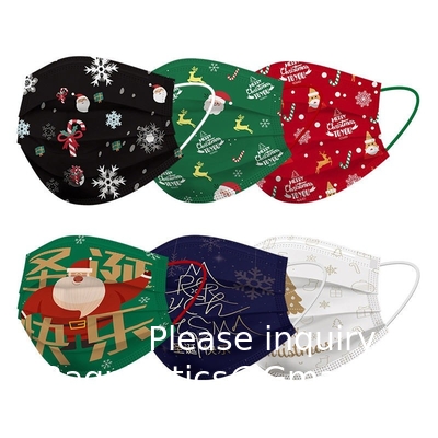 Masque facial, masque jetable, cadeaux de Noël Masques de dessins animés de Noël Fournitures de fête Hommes et femmes échantillon gratuit