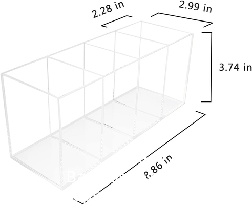 Porteur de stylo acrylique 4 compartiments,porteur de stylo clair organisateur de maquillage Porteur de pinceau pour accessoires de bureau,cosmétiques