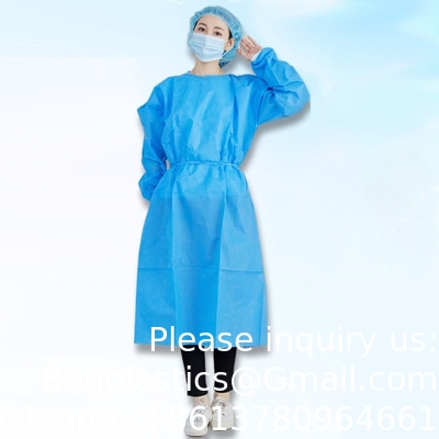 Vêtement 100% non tissé, Vêtement chirurgical en coton Lavable Vêtement réutilisable à manches longues Manche élastique Unisexe Vêtement en coton