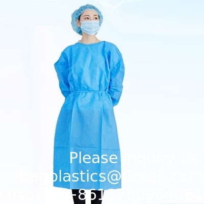 Vêtement 100% non tissé, Vêtement chirurgical en coton Lavable Vêtement réutilisable à manches longues Manche élastique Unisexe Vêtement en coton