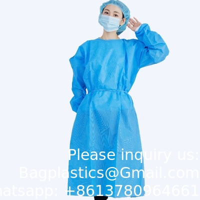 Vêtement 100% non tissé, Vêtement chirurgical en coton Lavable Vêtement réutilisable à manches longues Manche élastique Unisexe Vêtement en coton