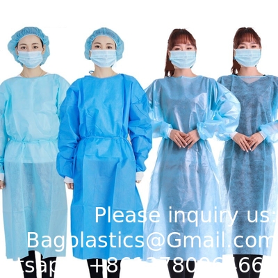 Vêtement 100% non tissé, Vêtement chirurgical en coton Lavable Vêtement réutilisable à manches longues Manche élastique Unisexe Vêtement en coton
