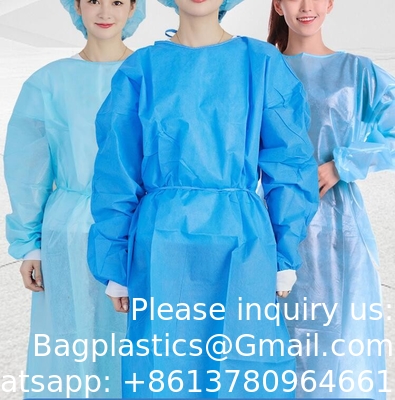 Vêtement 100% non tissé, Vêtement chirurgical en coton Lavable Vêtement réutilisable à manches longues Manche élastique Unisexe Vêtement en coton