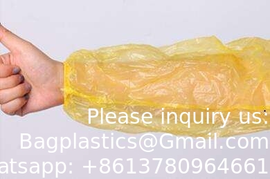 Vente en gros de poliéthylène à main jetable Couverture de bras jetable en plastique bleu de 18 pouces pour cuisiner et tatouer