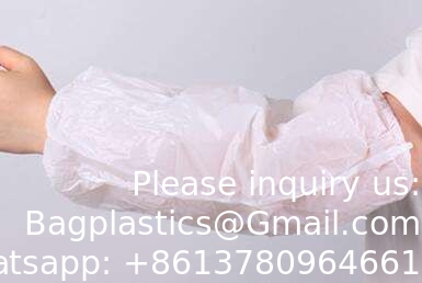 Vente en gros de poliéthylène à main jetable Couverture de bras jetable en plastique bleu de 18 pouces pour cuisiner et tatouer