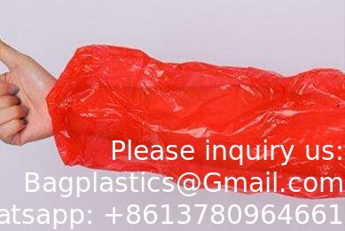 Vente en gros de poliéthylène à main jetable Couverture de bras jetable en plastique bleu de 18 pouces pour cuisiner et tatouer