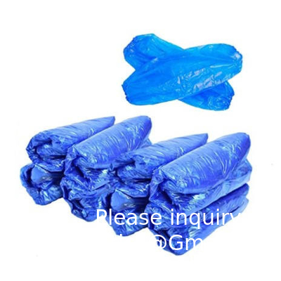 Vente en gros de poliéthylène à main jetable Couverture de bras jetable en plastique bleu de 18 pouces pour cuisiner et tatouer