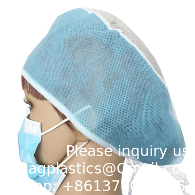 Caps pour chirurgiens à usage médical à usage unique Caps pour médecins PP Caps chirurgicaux à usage unique sans tissus SMS bouffant médical