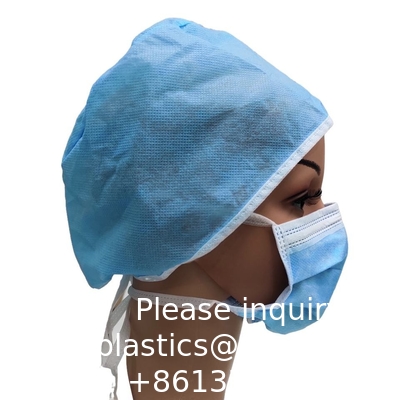 Caps pour chirurgiens à usage médical à usage unique Caps pour médecins PP Caps chirurgicaux à usage unique sans tissus SMS bouffant médical