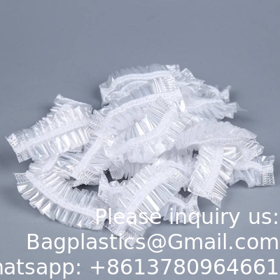 Coupe de douche jetable élastique épaissississante de 21 pouces Cap de bain transparent Salon Hôtel Voyage Caps de douche en plastique PE