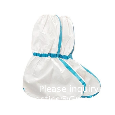 Couverture de chaussure médicale antidérapant PP+PE non tissé imperméable à l'eau Couverture de chaussure longue Couverture de chaussure PE isolante médicale jetable