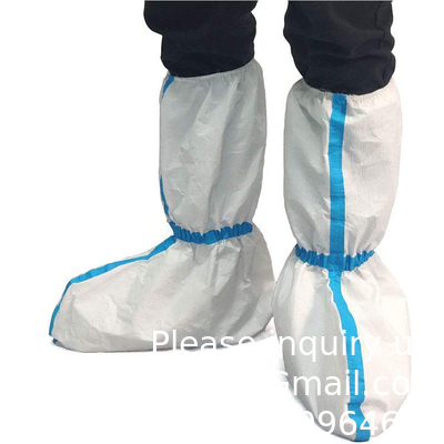 Couverture de chaussure médicale antidérapant PP+PE non tissé imperméable à l'eau Couverture de chaussure longue Couverture de chaussure PE isolante médicale jetable