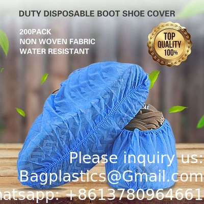 Couvertures de chaussures de protection bleues en plastique non tissé pour l'hôpital