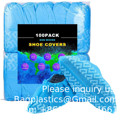 Couvertures de chaussures de protection bleues en plastique non tissé pour l'hôpital