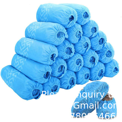 Couvertures de chaussures de protection bleues en plastique non tissé pour l'hôpital