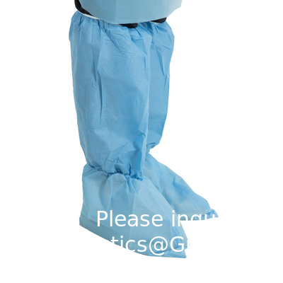 Couverture de chaussure jetable non glissante bleue haute jetable imperméable à l' eau couverture de chaussure de pluie durable couverture de chaussure jetable