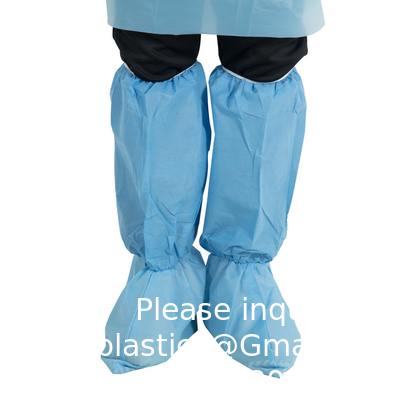 Couverture de chaussure jetable non glissante bleue haute jetable imperméable à l' eau couverture de chaussure de pluie durable couverture de chaussure jetable