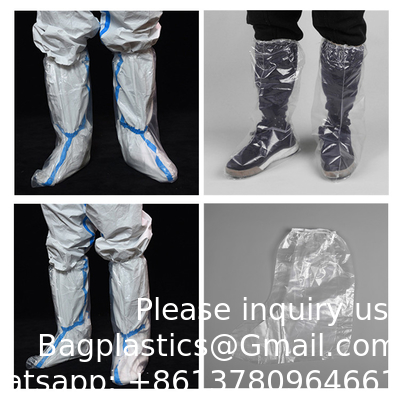 Vente en gros de couvertures de bottes épaissis à manches longues jetables couvertures de jambes PE PP CPE jetables imperméables à l'eau couvertures de jambes de veau