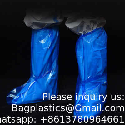 Vente en gros de couvertures de bottes épaissis à manches longues jetables couvertures de jambes PE PP CPE jetables imperméables à l'eau couvertures de jambes de veau