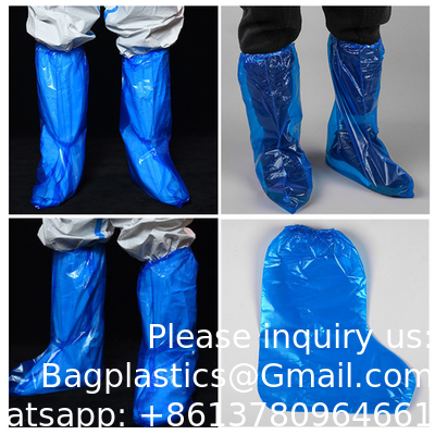 Vente en gros de couvertures de bottes épaissis à manches longues jetables couvertures de jambes PE PP CPE jetables imperméables à l'eau couvertures de jambes de veau