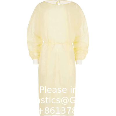 Fabricant Manches de protection médicale élastique non tissées en tricot PP+PE Robes d'hôpital isolantes jetables