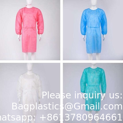 Médecin de l'hôpital AAMI Niveau 2 Jaune PP SMS Patient Robes d'isolement jetables Résistantes aux fluides, dentaires, médicales