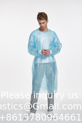 Médecin de l'hôpital AAMI Niveau 2 Jaune PP SMS Patient Robes d'isolement jetables Résistantes aux fluides, dentaires, médicales