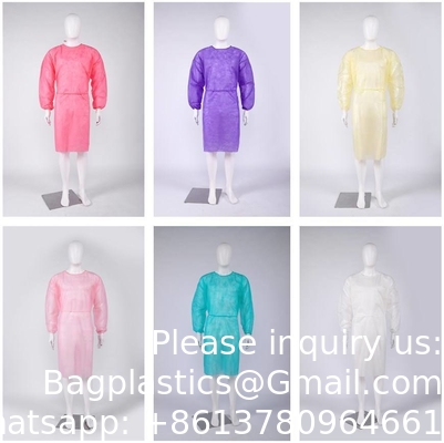 PP non tissé jetable 15g Robe de visiteur léger CE Far Infrared Robe d'isolement médical jetable