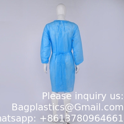 PP non tissé jetable 15g Robe de visiteur léger CE Far Infrared Robe d'isolement médical jetable