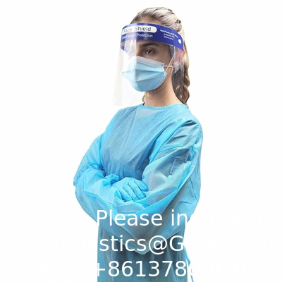 Vêtements de chimiothérapie jetables de couleur jaune imperméable à l'eau Vêtements d'isolation chirurgicale médicale