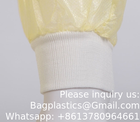 Vêtements de chimiothérapie jetables de couleur jaune imperméable à l'eau Vêtements d'isolation chirurgicale médicale