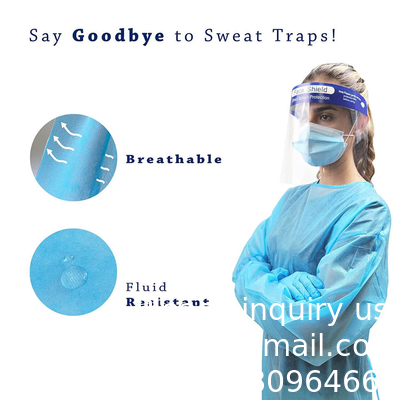 Vêtements de chimiothérapie jetables de couleur jaune imperméable à l'eau Vêtements d'isolation chirurgicale médicale
