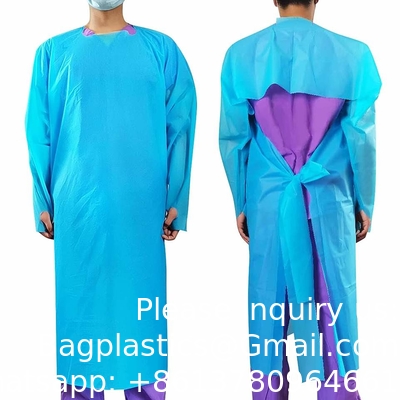 Loupes de pouce jetables étanches à l'eau Protecteur CPE PLASTIC Robe hospitalière Médicale chirurgicale Robe CPE jetable