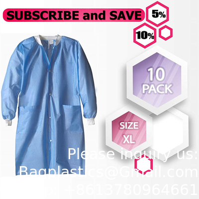 Manteau de laboratoire jetable, fournitures dentaires, non tissé Manteau de laboratoire jetable en PP blanc non tissé pour enfants ou adultes