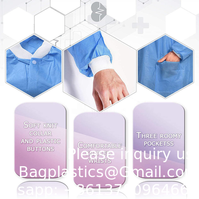 Manteau de laboratoire jetable, fournitures dentaires, non tissé Manteau de laboratoire jetable en PP blanc non tissé pour enfants ou adultes