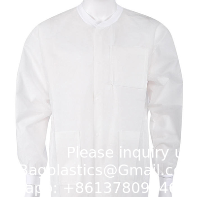PP SMS Uniformes d'hôpital Médecin Infirmière Chirurgicale Médicale Lab Blanc manteau démaquillant Adultes Enfants Chemie Laboratoire