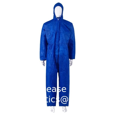 Couche unique en PP non tissé, couverture complète, protection modérée, fermeture à glissière avant, couvre-visages jetables bon marché avec capuche