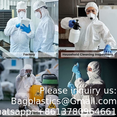 Ppekit Vêtements de sécurité jetables Protection à usage unique Protecteur chimique Microporeux Vêtements de protection non tissés OEM