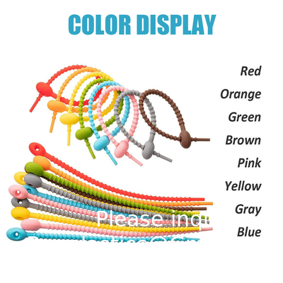 Longueur personnalisée réutilisable Long sac à aliments en caoutchouc de silicone Twist Zip Tie Organizer Strap Cable de silicium fil de fer