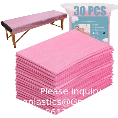 Couverture de lit jetable SMS imperméable à l' eau Couche unique non tissée Massage spa blanc Lit jetable