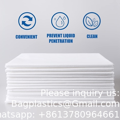 Couverture de table de massage jetable feuille de papier Pp non tissée imperméable à l' eau rouleaux de draps jetables pour salon de beauté Spa